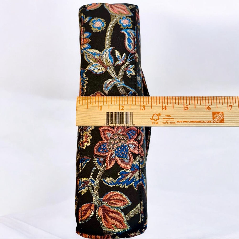 NATURALIZER Embroidered Clutch Purse Black Gold Floral w/ Chain Evening NWT - Picture 14 of 14